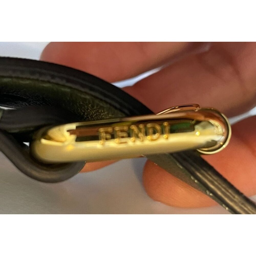 Fendi Vitello Glacier Utility Belt Olive Green Olive Green Leather Gold Accents - Picture 8 of 13